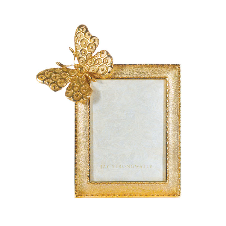 Gold Butterfly Embellished Metal Picture Frame