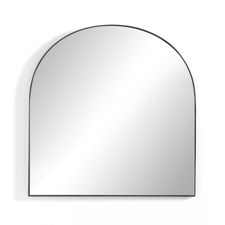 Alvarado Wide Arch Leaning Wall Mirror in Matte Black