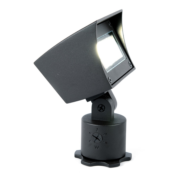 Black Aluminum Adjustable LED Flood Light, 3000K, IP66 Rated