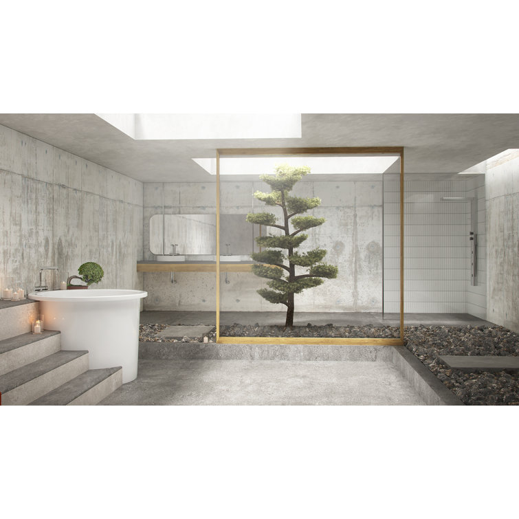 Banzai 42" White Round Freestanding Acrylic Soaking Bathtub