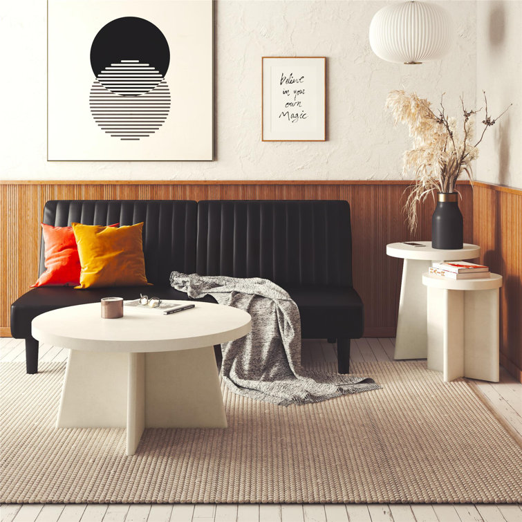 Liam Faux Plaster Round End Tables, Set of 2