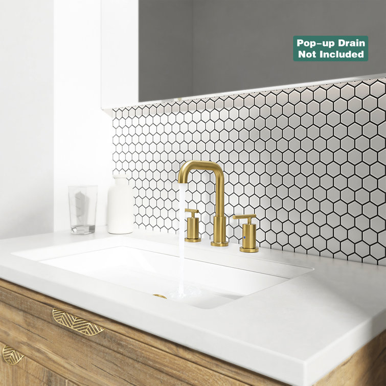 Brushed Gold Nickel Widespread Bathroom Faucet with Dual Handles