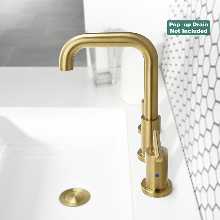 Brushed Gold Nickel Widespread Bathroom Faucet with Dual Handles