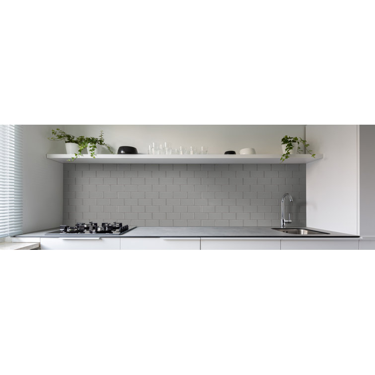 Oyster Gray 2'' x 4'' Glass Subway Mosaic Tile