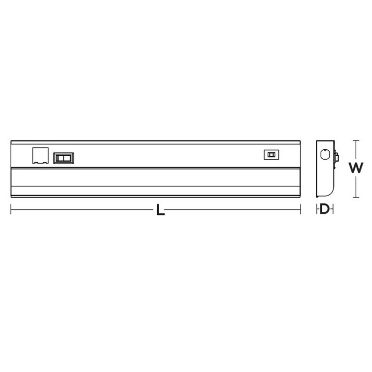 White 18" Steel LED Undercabinet Light Bar