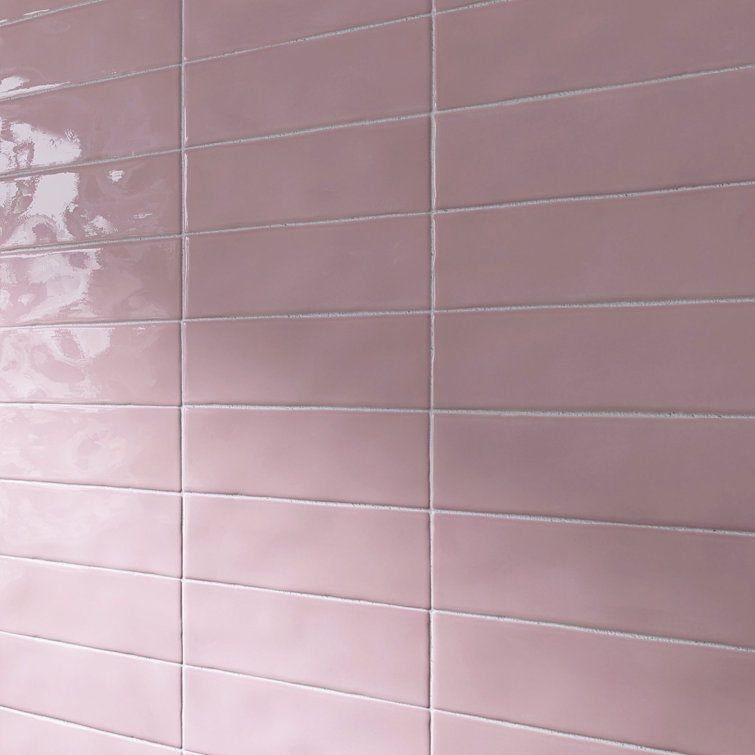 Borgo Pink Polished Porcelain Subway Wall and Floor Tile