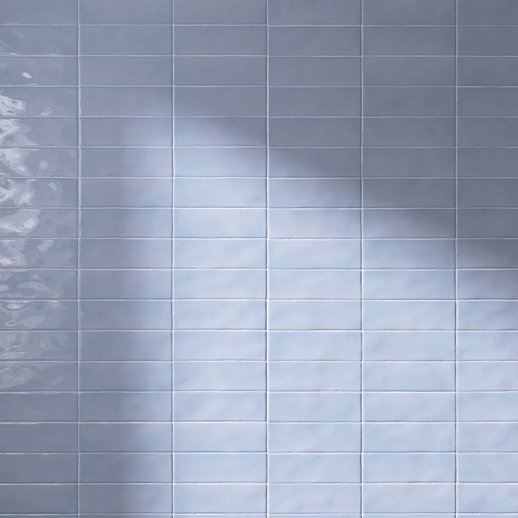 Sky Blue Glossy Porcelain Rectangular Wall and Floor Tile