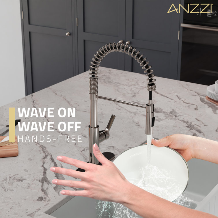 Brushed Nickel Touchless Pull-Down Kitchen Faucet with Motion Sensor