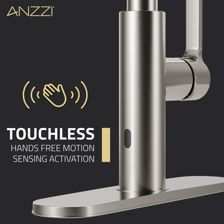 Brushed Nickel Touchless Pull-Down Kitchen Faucet with Motion Sensor
