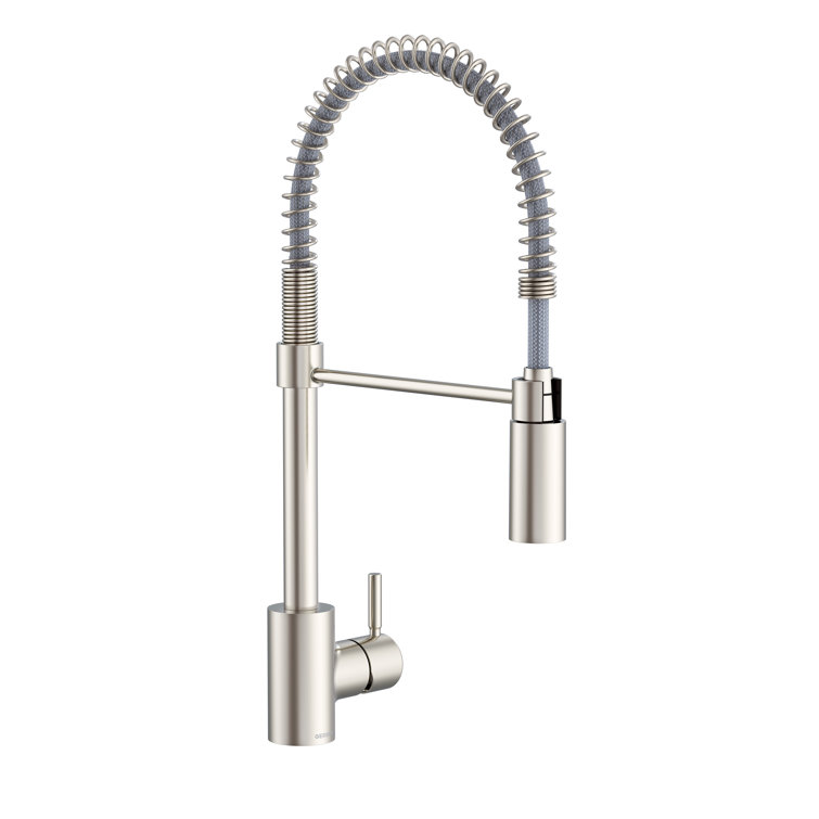 Stainless Steel Single Handle Pre-Rinse Kitchen Faucet with Pull-out Spray