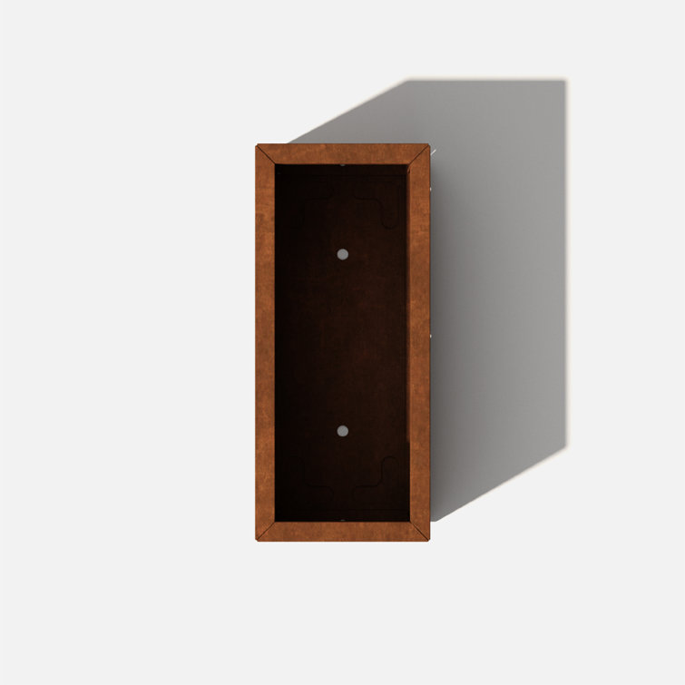 Sleek Deep Brown Corten Steel Rectangular Planter Box