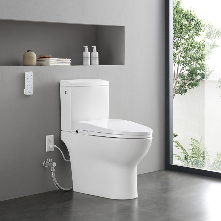 Wilma White High Efficiency Elongated Two Piece Bidet Toilet