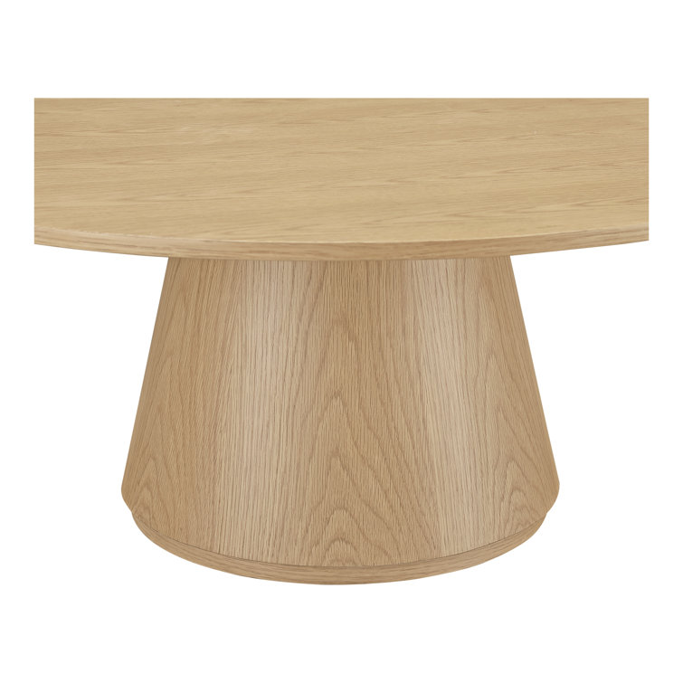 Oak Round Pedestal Base Coffee Table