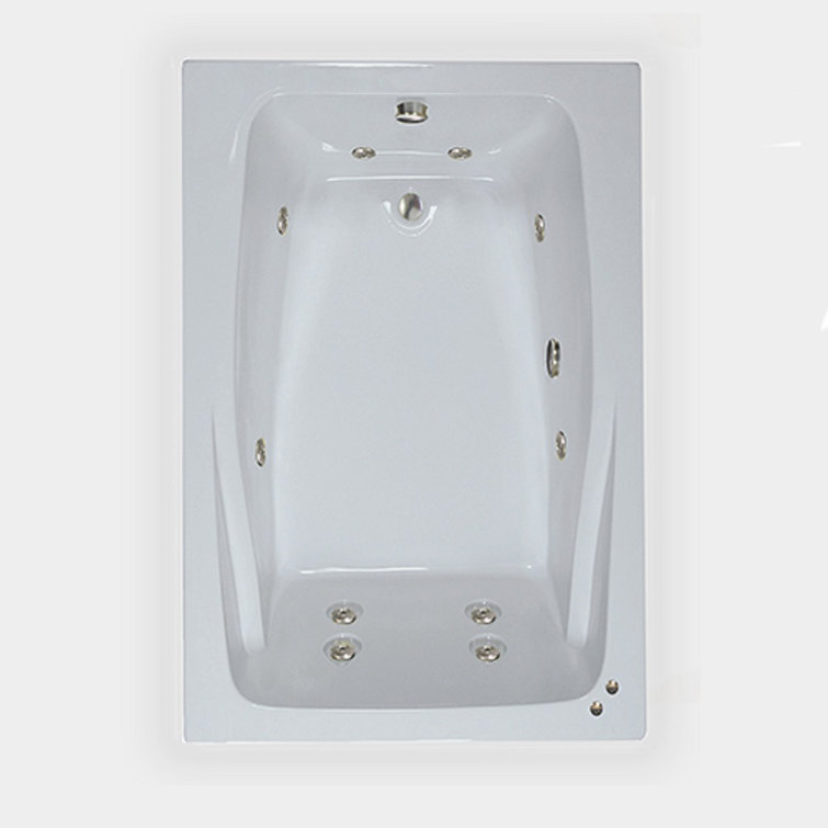 White Acrylic 60'' x 48'' Drop-In Whirlpool Bathtub with Jets