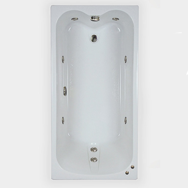 Designer 60" White Acrylic Drop-In Whirlpool Bathtub with Jets