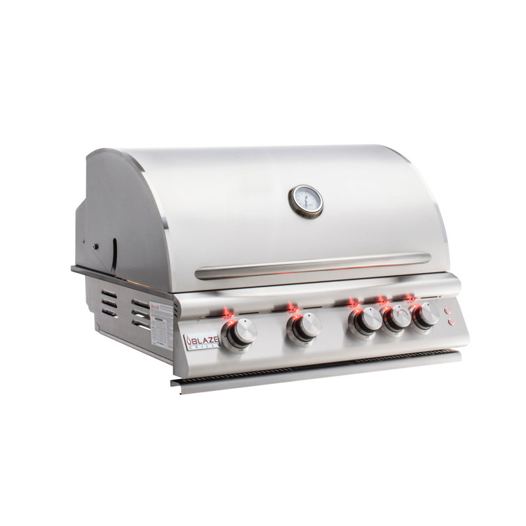 32-Inch Stainless Steel Built-In Propane Gas Grill with Rotisserie