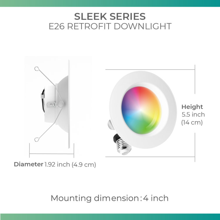 4'' White Ultra-Slim LED Recessed Ceiling Light with Junction Box