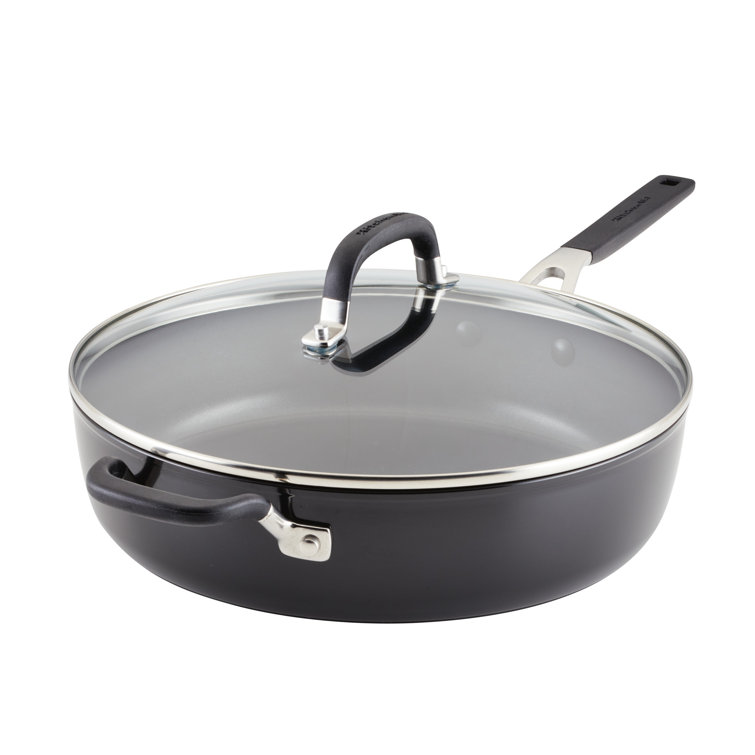 Onyx Black 5-Quart Nonstick Aluminum Saute Pan with Lid