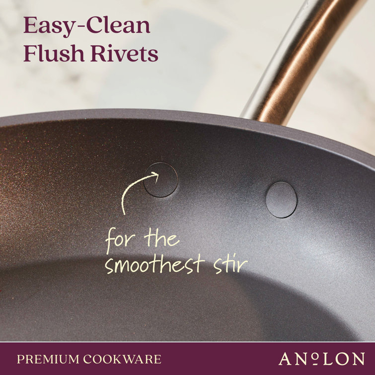 Gray Aluminum Nonstick Fry Pan with Lid, 12 Inch