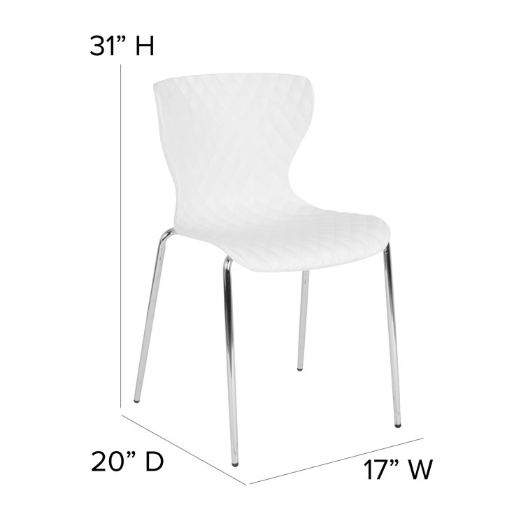 Lowell Modern Quilted White Metal Stackable Side Chair