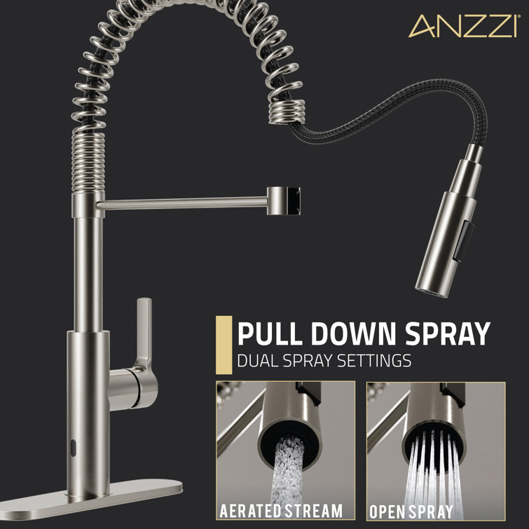 Brushed Nickel Touchless Pull-Down Kitchen Faucet with Motion Sensor