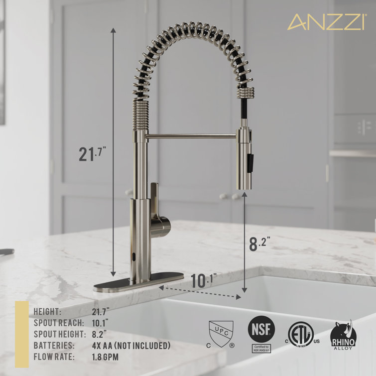 Brushed Nickel Touchless Pull-Down Kitchen Faucet with Motion Sensor