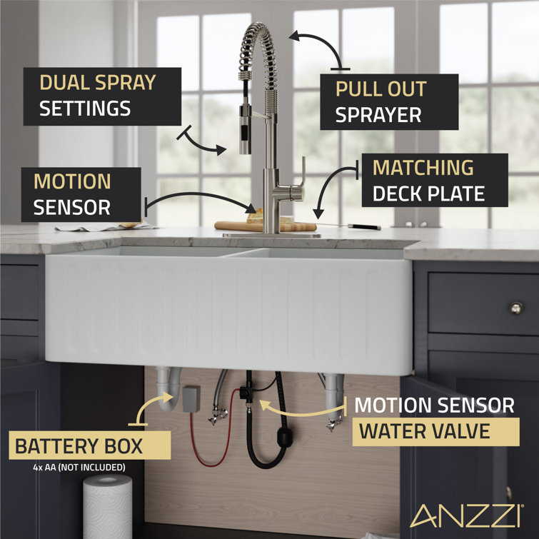 Brushed Nickel Touchless Pull-Down Kitchen Faucet with Motion Sensor