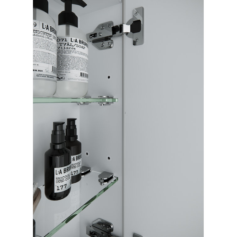 Black Round Steel Recessed Medicine Cabinet with Mirror