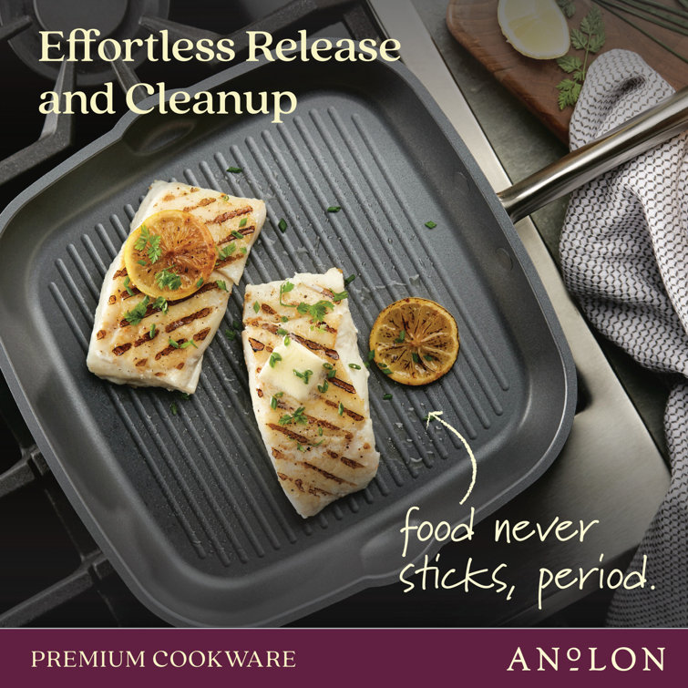 Anolon 11" Gray Hard Anodized Nonstick Square Grill Pan