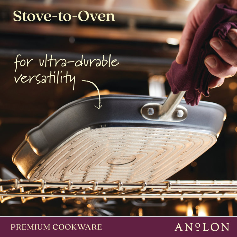 Anolon 11" Gray Hard Anodized Nonstick Square Grill Pan