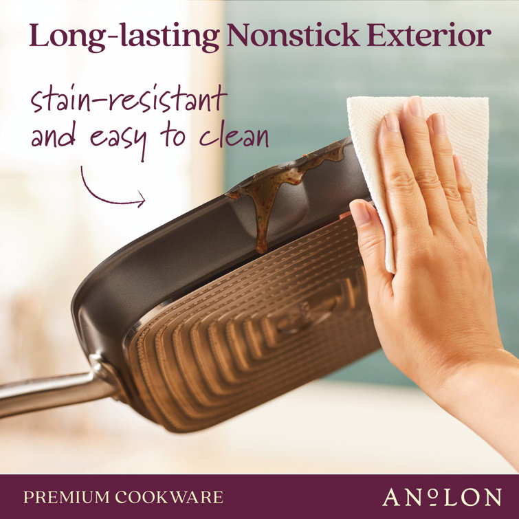 Anolon 11" Gray Hard Anodized Nonstick Square Grill Pan