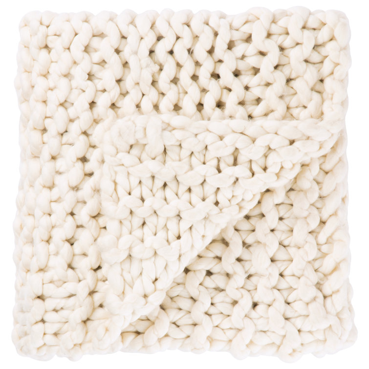 Nordic Hygee Ultra-Plush Gray Knitted Wool Throw Blanket 60"x50"