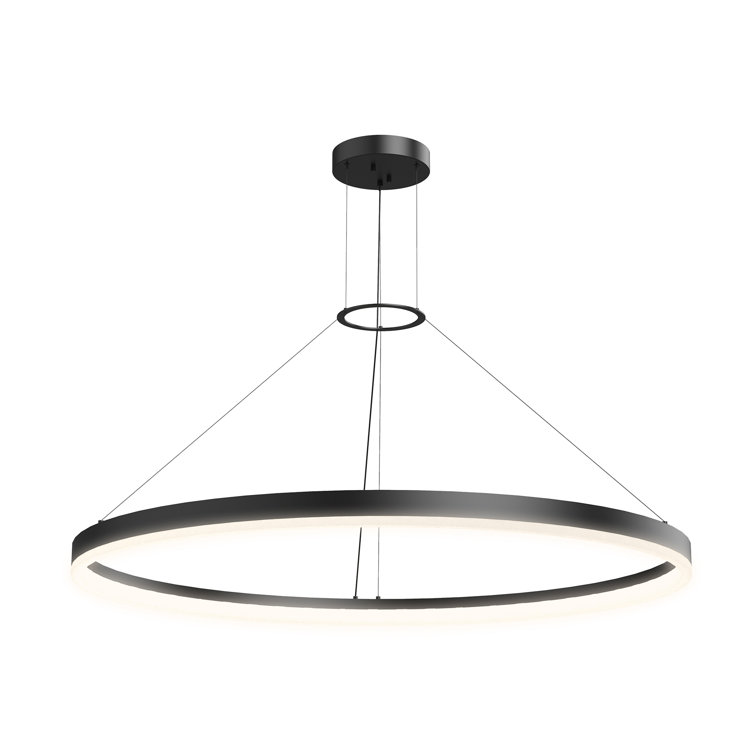 Satin Black Slimline LED Island Pendant, 16" Indoor/Outdoor