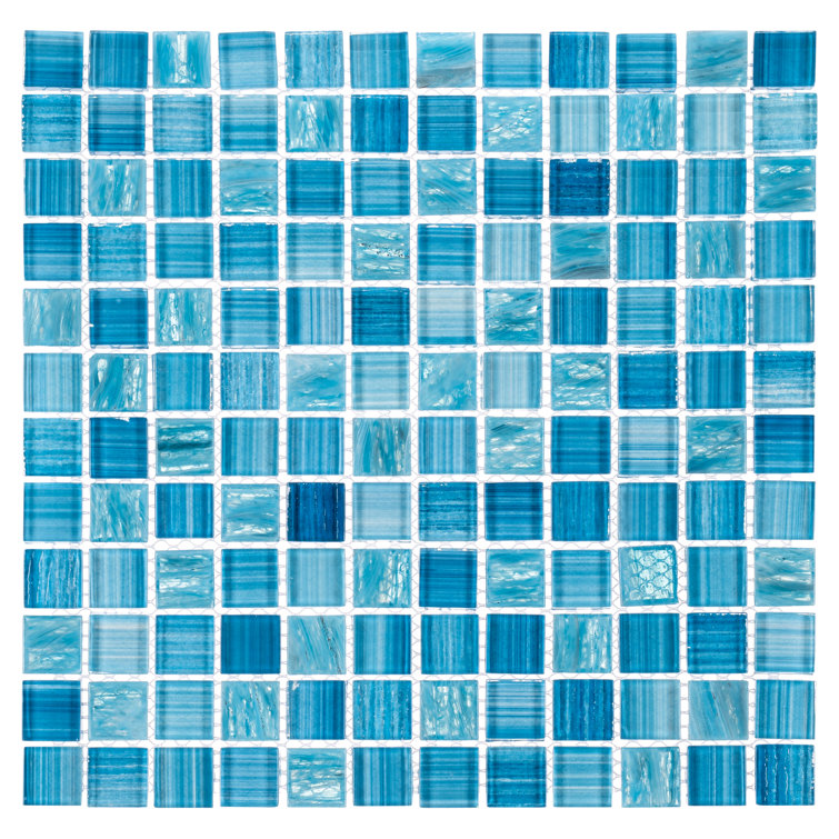 Waikiki Blue Glass Mosaic Tile for Bathroom and Outdoor Shower