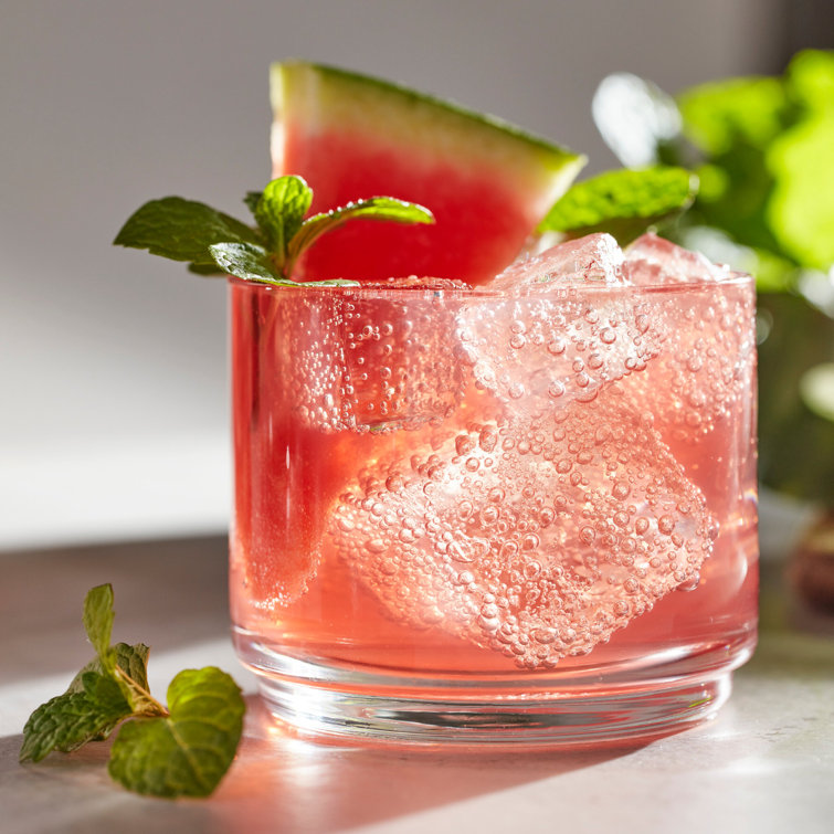 Clear Stackable Short Drinking Glasses Set of Six