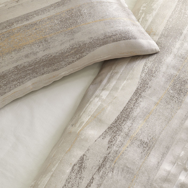 Elegance Horizon Rectangular Pillow in Gold, Silver, and Cream