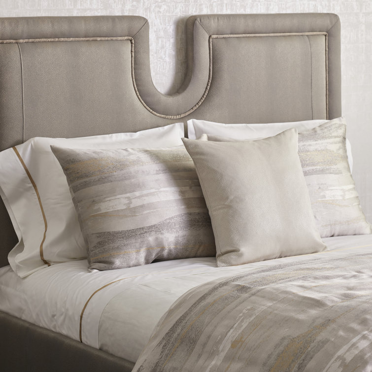 Elegance Horizon Rectangular Pillow in Gold, Silver, and Cream