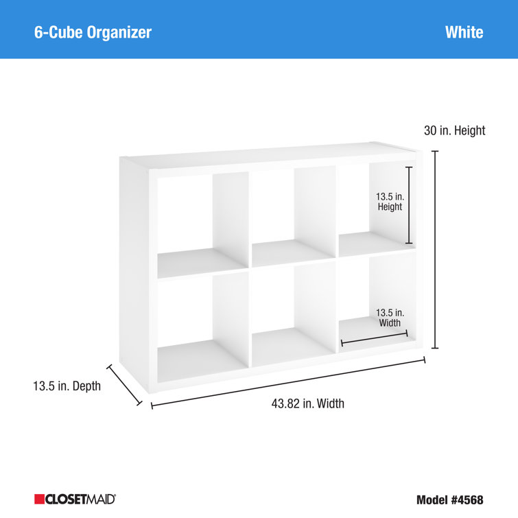 White 6-Cube Kids Storage Organizer Shelf