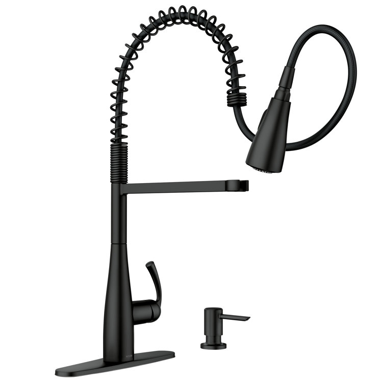 Matte Black High Arc Pull-Down Kitchen Faucet with Spray