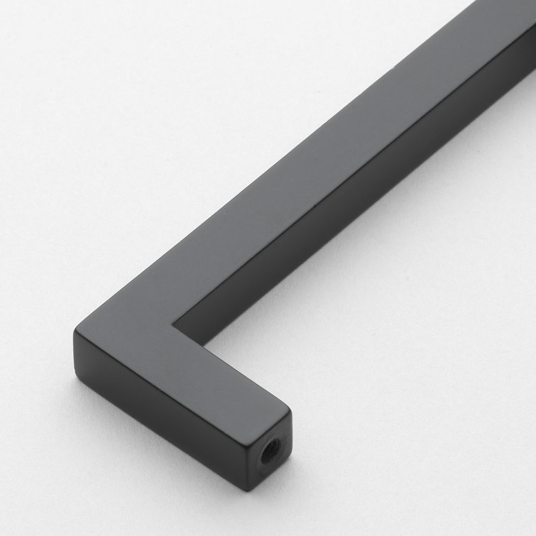 Matte Black 12-5/8" Modern Square Bar Pull with Mounting Hardware