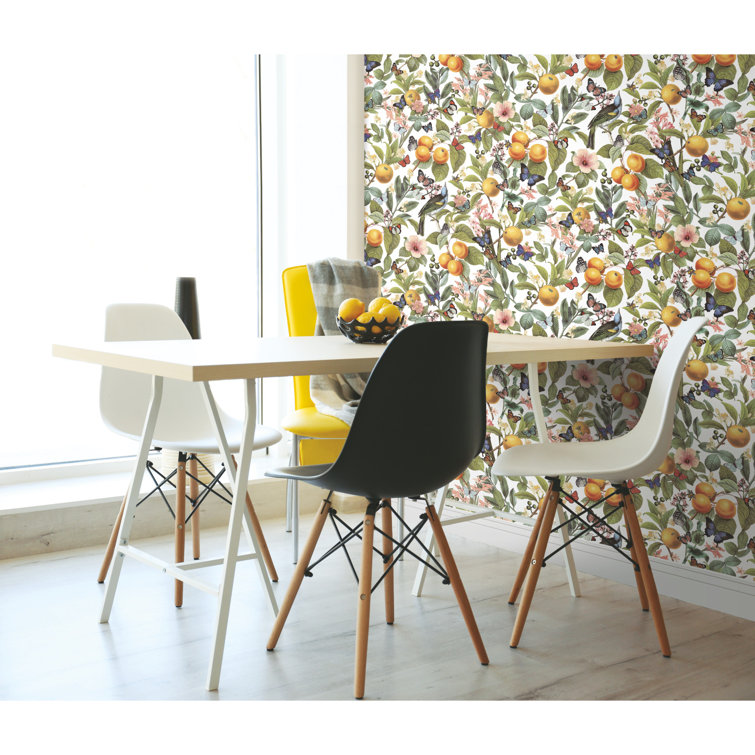White Citrus Floral Peel and Stick Wallpaper Roll