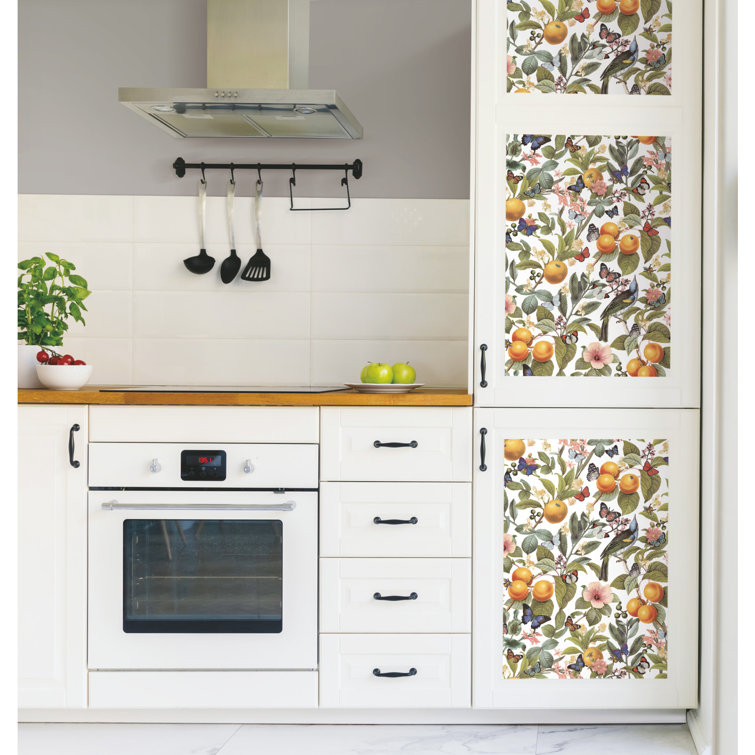 White Citrus Floral Peel and Stick Wallpaper Roll