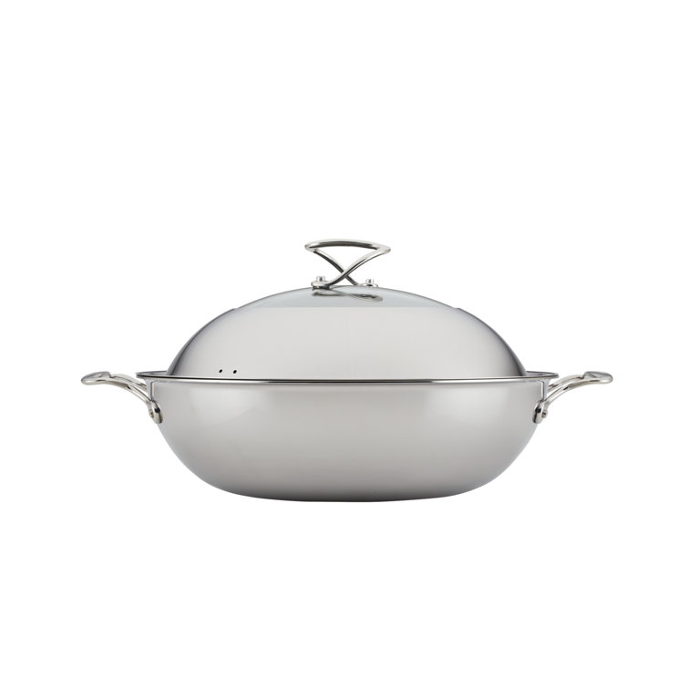 Circulon 14-Inch Stainless Steel Wok with Glass Lid