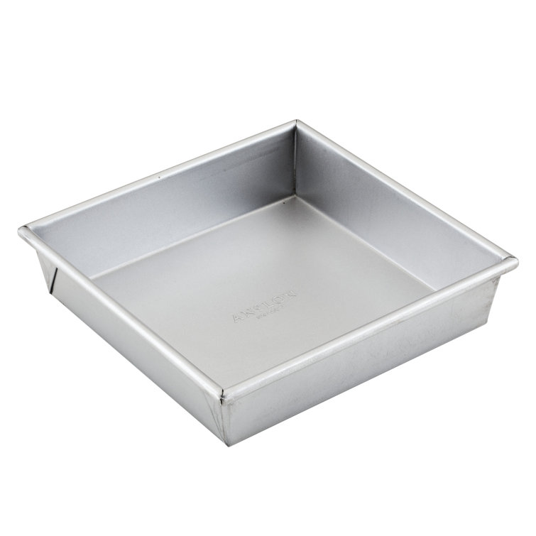 Silver Square Silicone Non-Stick Cake Pan, 9 Inch