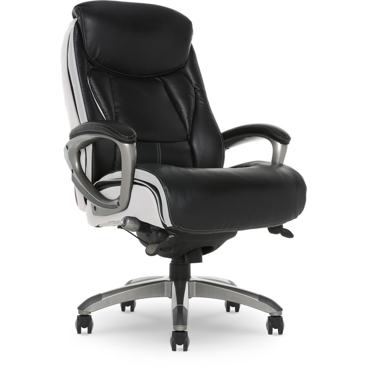 Gray High-Back Executive Leather Swivel Office Chair