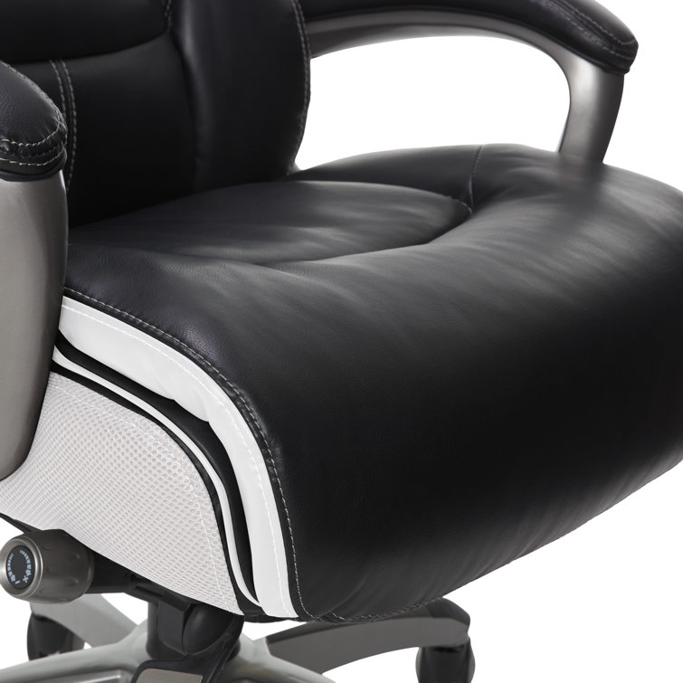 Gray High-Back Executive Leather Swivel Office Chair