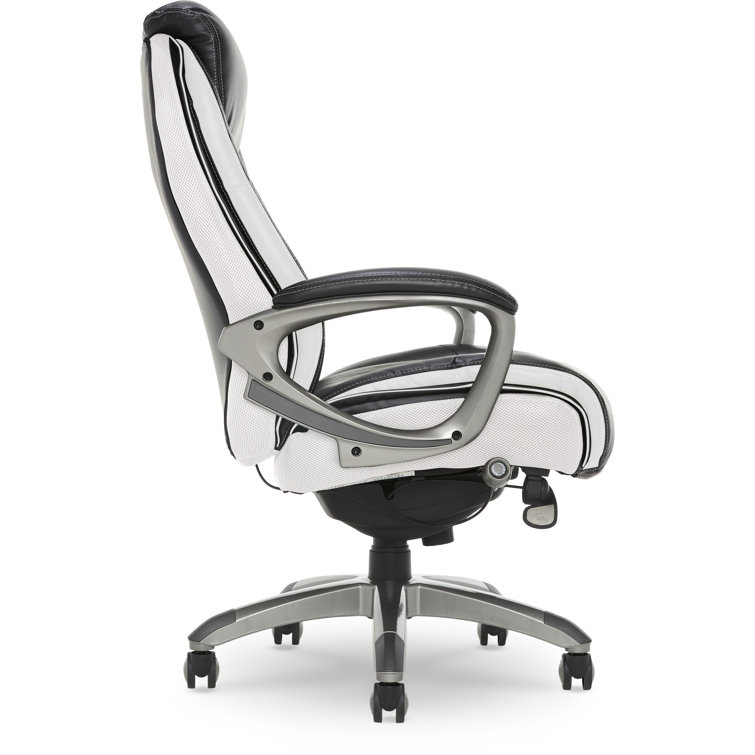 Gray High-Back Executive Leather Swivel Office Chair