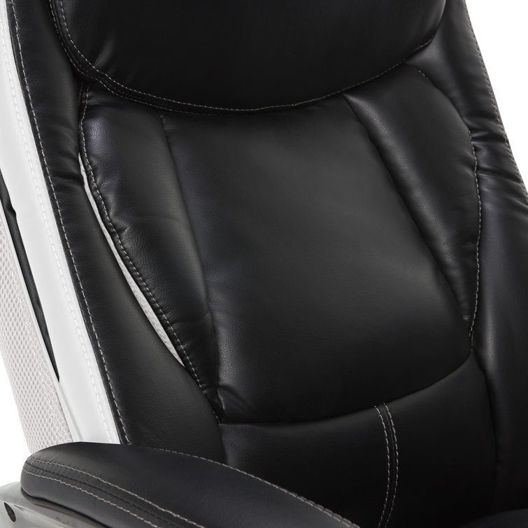 Gray High-Back Executive Leather Swivel Office Chair