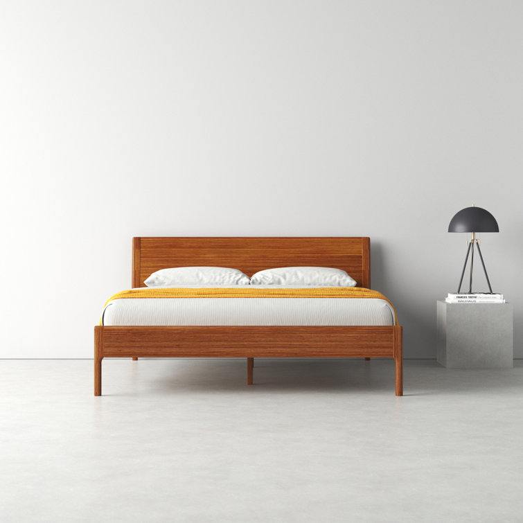 Ventura Amber King Platform Bed with Bamboo Frame and Metal Headboard