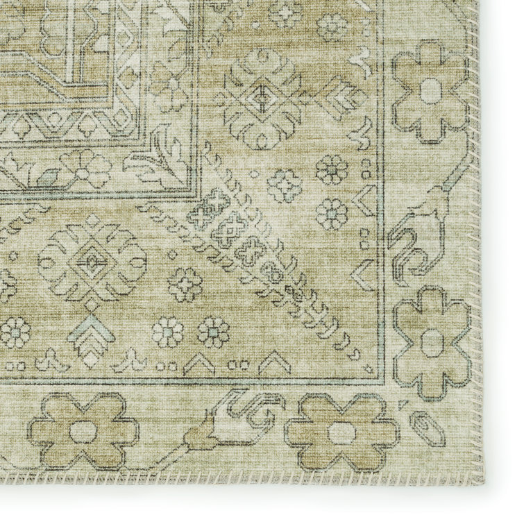 Reversible Light Taupe & Gray Medallion 8'x10' Synthetic Area Rug